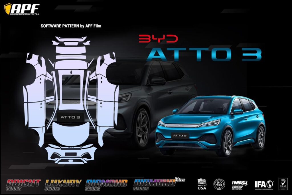 BYD ATTO 2022 ฟิล์มใสกันรอยทั้งภายนอกรอบคันและภายในครบเซ็ต