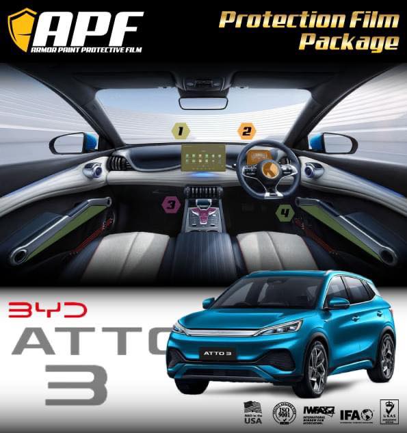 BYD ATTO 2022 ฟิล์มใสกันรอยทั้งภายนอกรอบคันและภายในครบเซ็ต