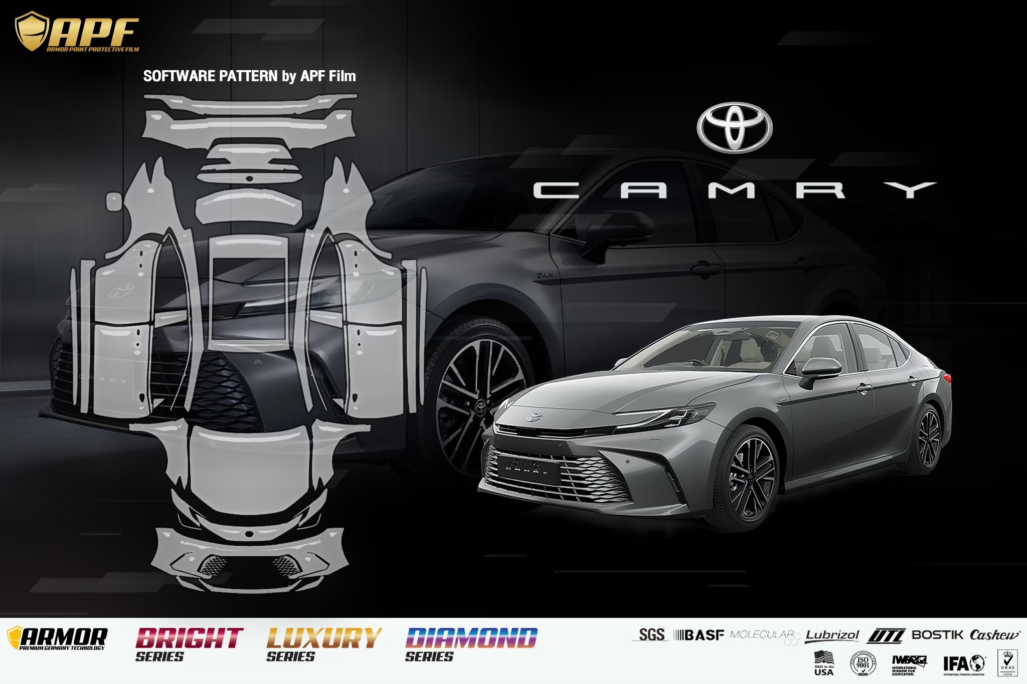 Toyota Camry เคลือบเซรามิก ติดฟิล์มกันรอย พ่นกันสนิมเก็บเสียง